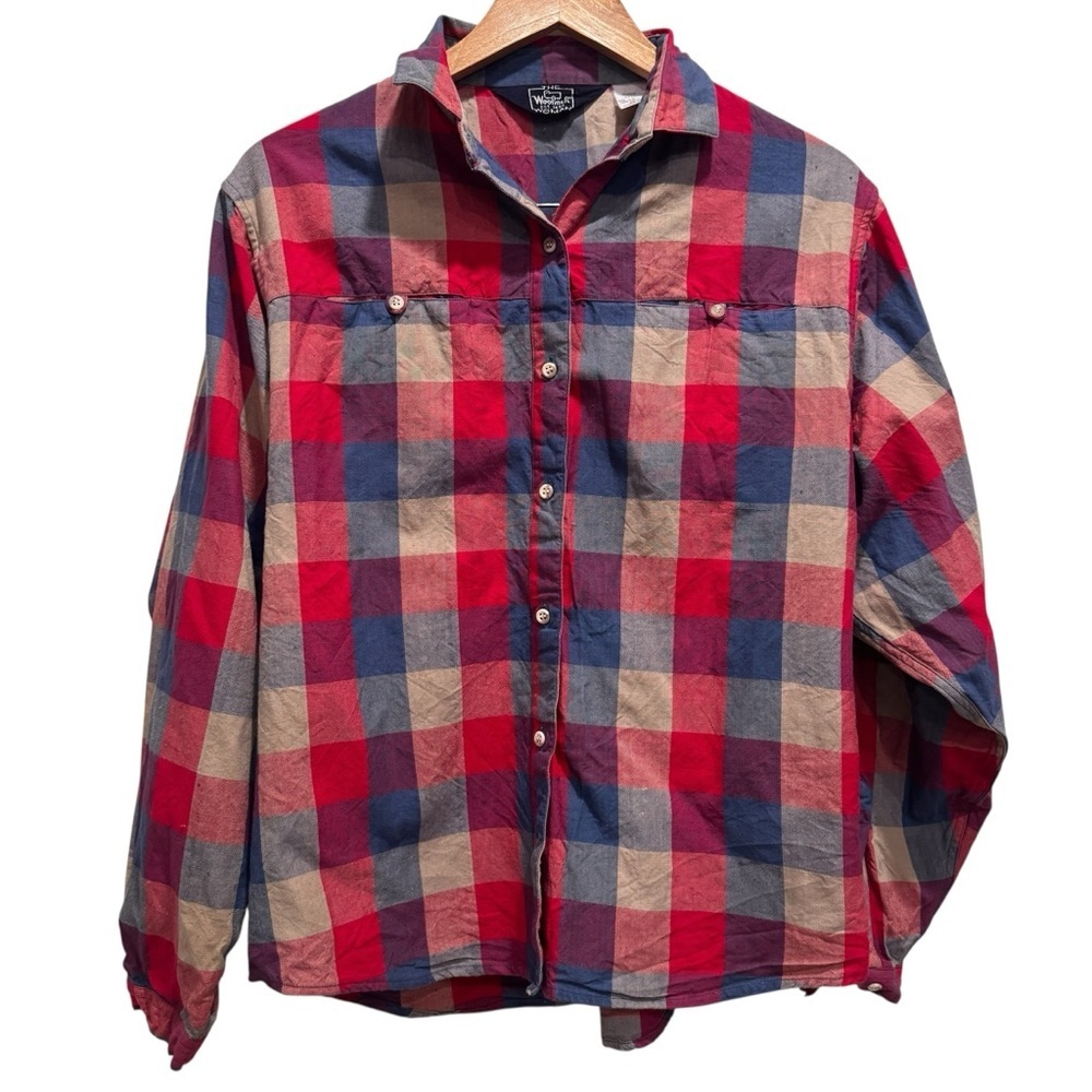 Woolrich Women’s Flannel Shirt Size 12 100% Cotton Long Sleeve Button Up Plaid